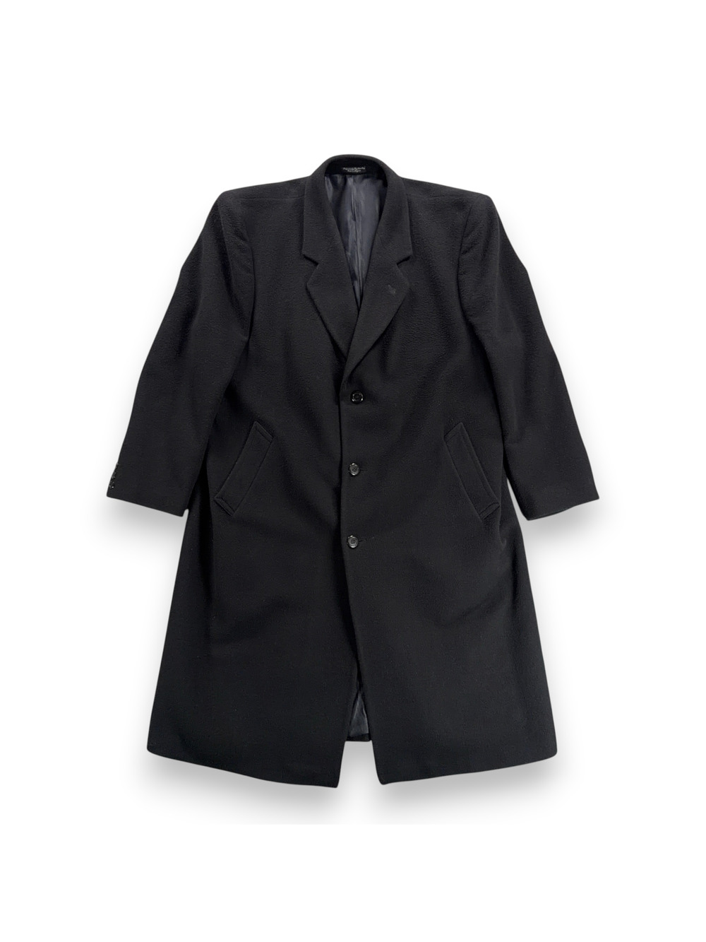 Vintage Di Silver Coat Adult EXTRA LARGE Black Cashmere Blend Satin Lined 90s